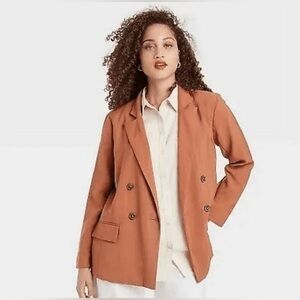 A new day|NWT Relaxed casual boyfriend blazer in brown/burnt orange•Plus,XXL